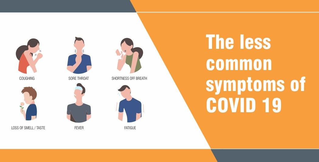 The less common symptoms of COVID 19.