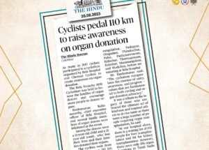 Cyclists pedal 110 km to raise awareness on organ donation